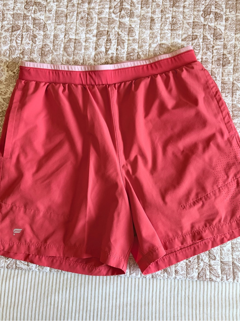 Men’s Fabletics Orange Fundamental Athletic Shorts - Large